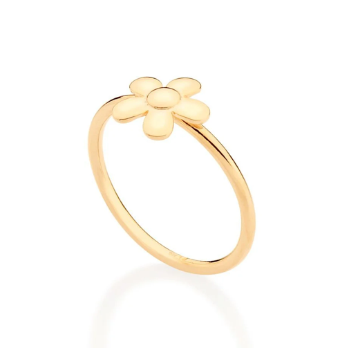 Anel folheado a ouro flor Rommanel