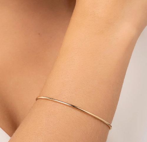 Bracelete liso banhado a ouro 18k - tam.60