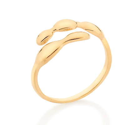 Anel ajustável banhado a ouro 18k