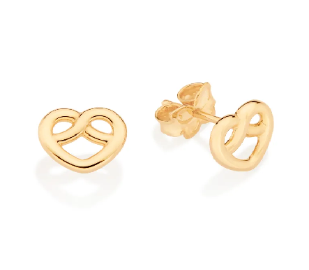 Brinco coração infinito banhado a ouro 18k
