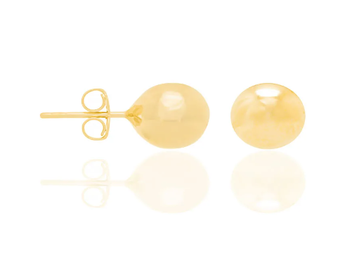 Brinco com esfera banhado a ouro 18k