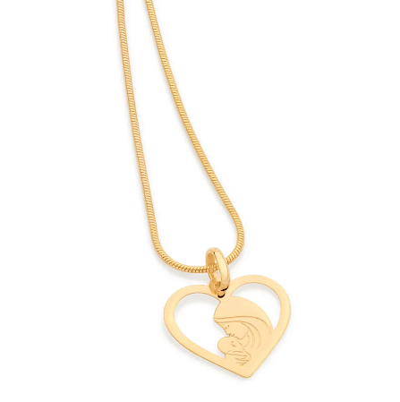 Pingente mãe e filho banhado a ouro 18k