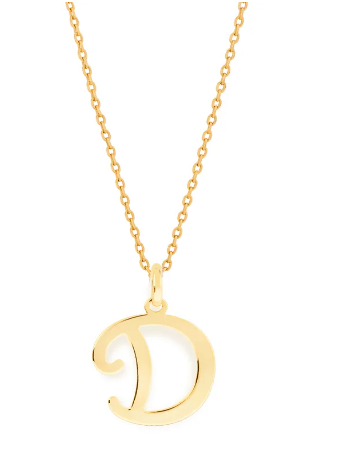 Pingente letra D banhado a ouro 18k Rommanel
