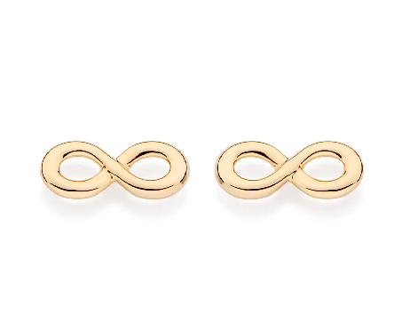 Brinco infinito banhado a ouro 18k