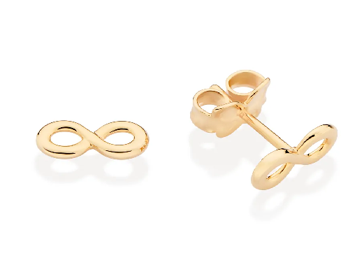 Brinco infinito banhado a ouro 18k