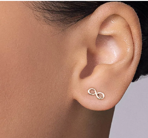 Brinco infinito banhado a ouro 18k