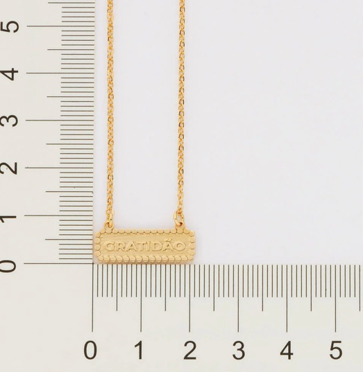 Gargantilha folheado a ouro gratidão 50 cm Rommanel