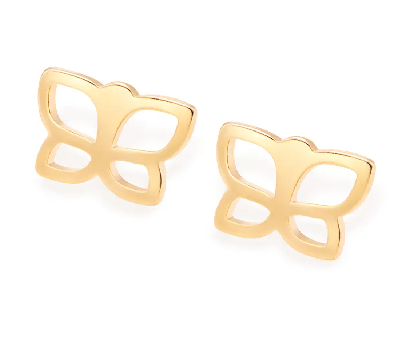 Brinco borboleta banhado a ouro 18k