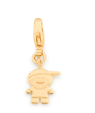 Berloque menino banhado a ouro 18k