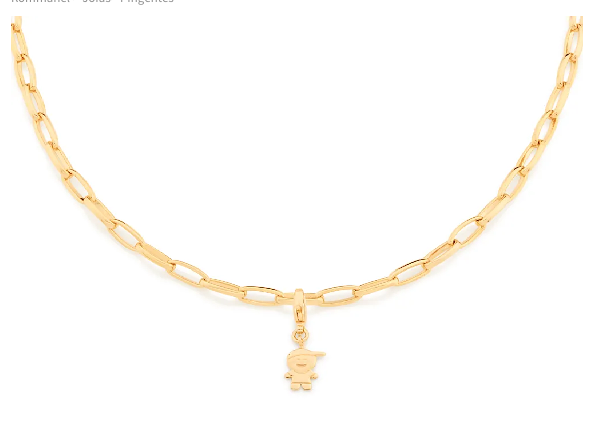 Berloque menino banhado a ouro 18k