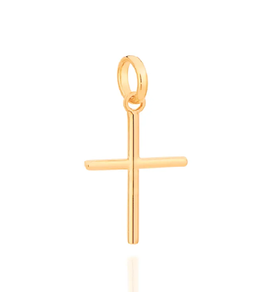 Pingente cruz banhado a ouro 18k