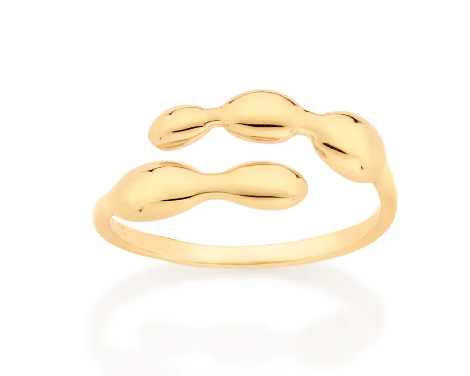 Anel ajustável banhado a ouro 18k