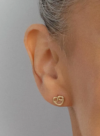 Brinco coração infinito banhado a ouro 18k