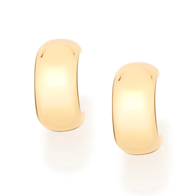 Brinco meia argola banhado a ouro 18k - Rommanel