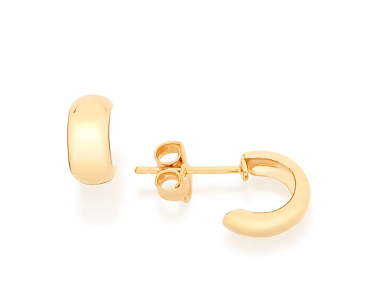 Brinco meia argola banhado a ouro 18k - Rommanel