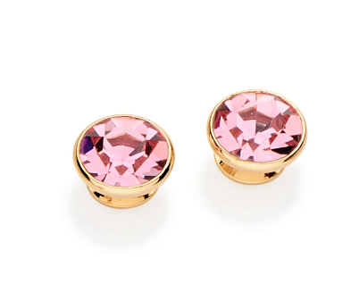 Brinco solitário banhado a ouro 18k com cristais