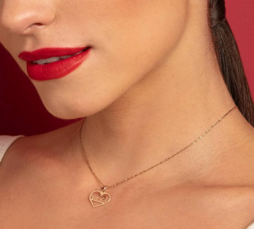 Pingente amo a vida banhado a ouro 18k