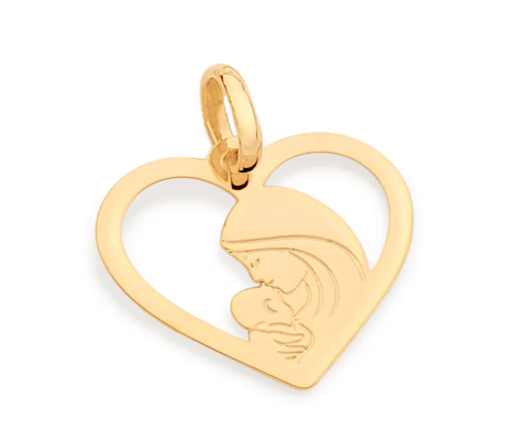 Pingente mãe e filho banhado a ouro 18k
