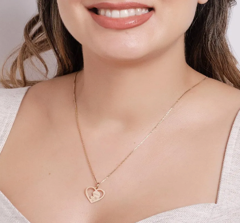 Pingente mãe e filho banhado a ouro 18k