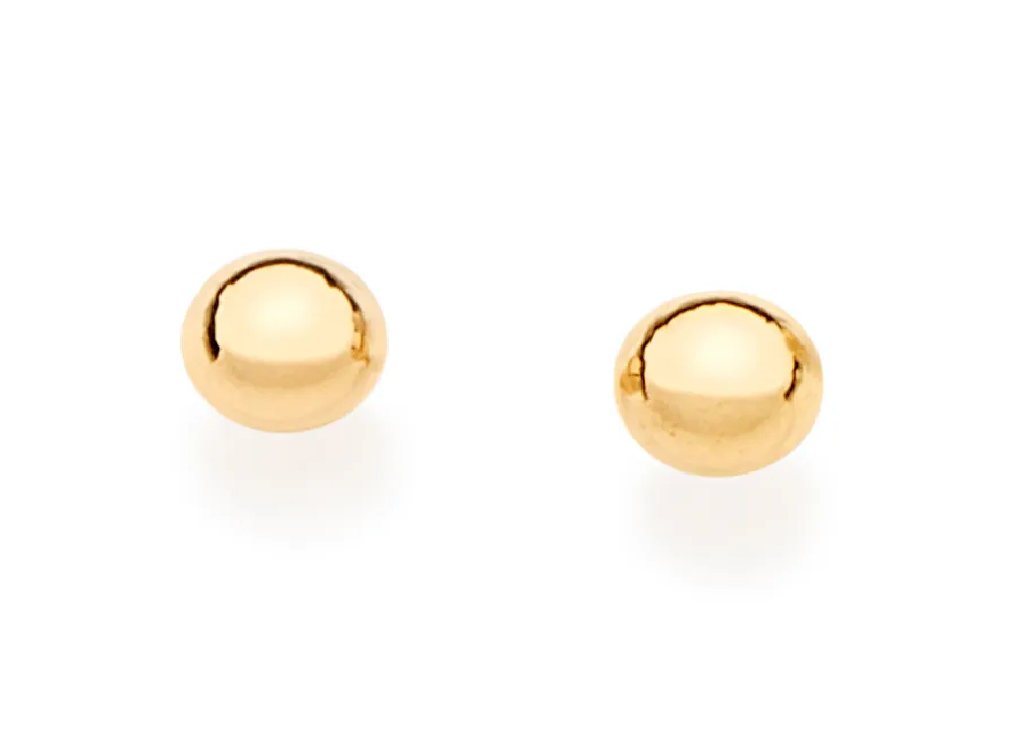 Brinco esfera infantil banhado a ouro 18k