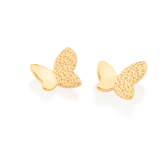 Brinco borboleta banhado a ouro 18k