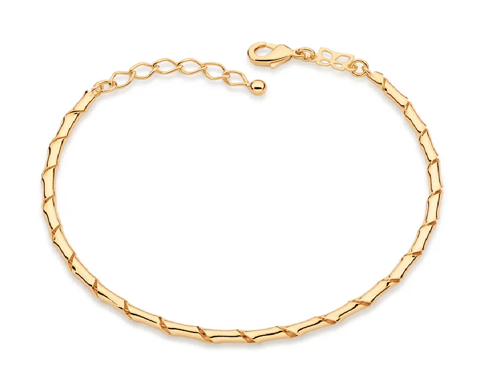 Bracelete torcido banhado a ouro 18k - tam.60