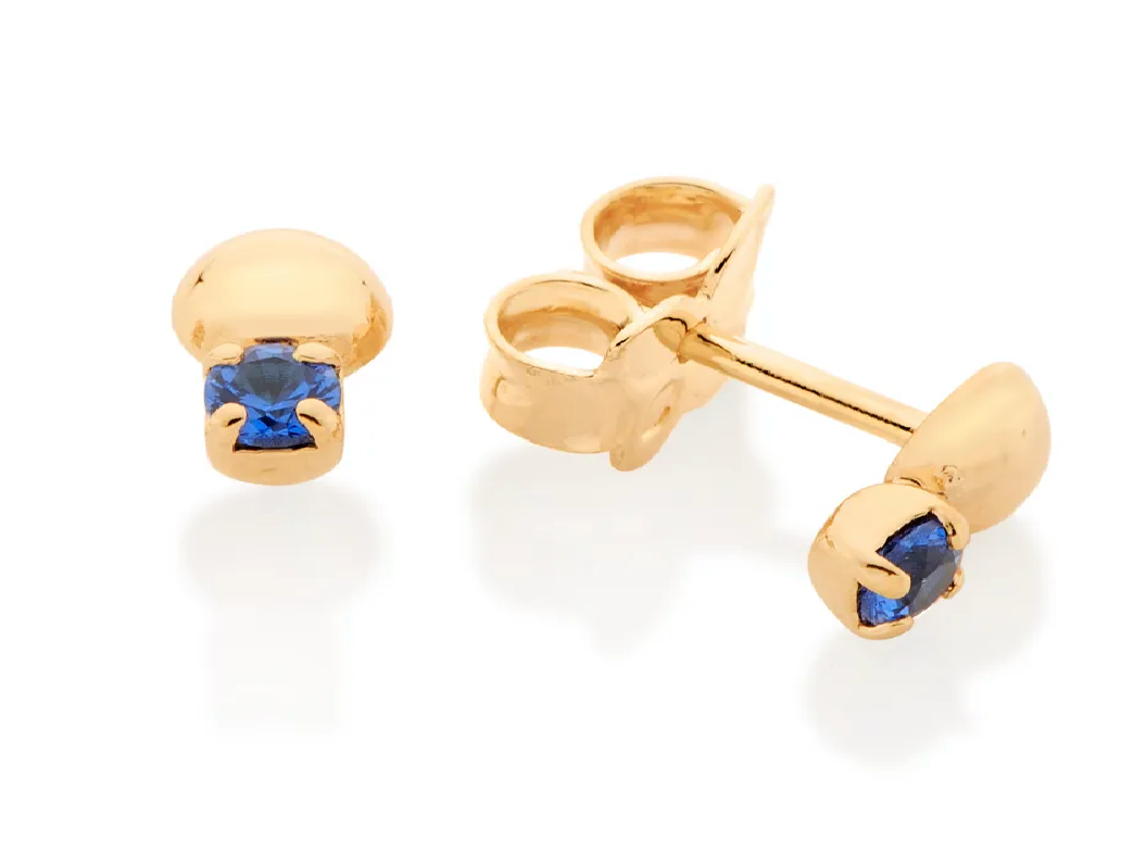 Brinco banhado a ouro 18k com zircônias